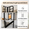 thumbnail image 3 of Ktaxon Metal Twin over Twin Bunk Bed Frame with LED Light & Charging Station & 2 Drawer for Bedroom, Black, 3 of 8