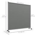 thumbnail image 2 of CoSoTower Outdoor Room Divider with Castor Wheels, Rolling Privacy Screen for Patio Backyard Pool Hot Tub, 6ft Tall, 2 of 7