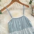 thumbnail image 2 of Cotton Nightgown New Cute Nightgown for Women Silk Satin Sleep Dress Sleeveless Sleepwear Mini Slip Chemise with Lace Hem Blue M, 2 of 8