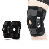 Hinged Knee Brace With Steel Splint & Spring Support - Adjustable Compression Sleeve For Knee Pain Relief & Stability