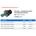thumbnail image 2 of PCV Valve - Compatible with 2007 - 2020 Mitsubishi Outlander 2008 2009 2010 2011 2012 2013 2014 2015 2016 2017 2018 2019, 2 of 2