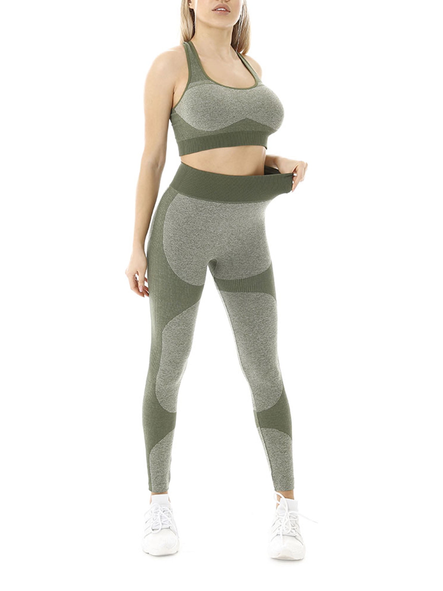 womens khaki gym leggings