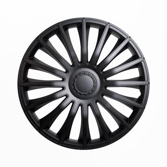 Alpena Austin Black Wheel Covers – Set of 4, European-Made Hubcaps – 15-Inch Universal Fit