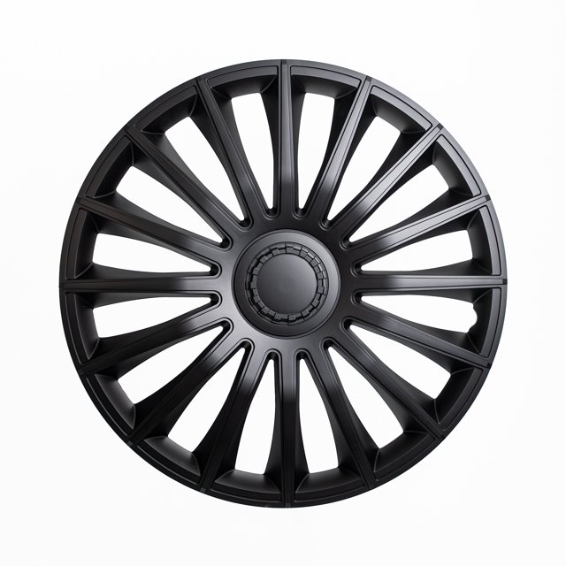 Alpena Austin Black Wheel Covers – Set of 4, European-Made Hubcaps – 17-Inch Universal Fit
