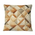 thumbnail image 3 of Designart "Rustic Geometric Lattices in Beige and Brown" Geometric Printed Throw Pillow, 3 of 5