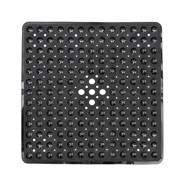 Ounissouiy Alfombrilla de PVC para baño, ventosas antideslizantes para baño, alfombrillas para bañera cuadradas de Color sólido, suministros Juegos de accesorios de baño Negro
