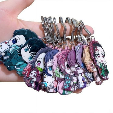 Demon Slayers Keychains, Set of 10, Accessories Anime Five-pointed Star Keyring Cute for Backpack Wallet Ornaments Kids Girls Fans Gift