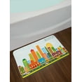 thumbnail image 2 of Massachusetts Bath Mat, Rainbow Colored Arrangement of Skyscrapers Financial District of Boston Print, Plush Bathroom Decor Mat with Non Slip Backing, 29.5" X 17.5", Multicolor, by Ambesonne, 2 of 2