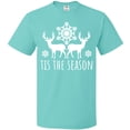 thumbnail image 3 of Inktastic Tis the Season White Reindeer Silhouette and Snowflakes T-Shirt, 3 of 5