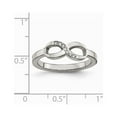 thumbnail image 6 of White Stainless Steel Ring Band Themed Cubic Zirconia CZ Round Clear, 6 of 6
