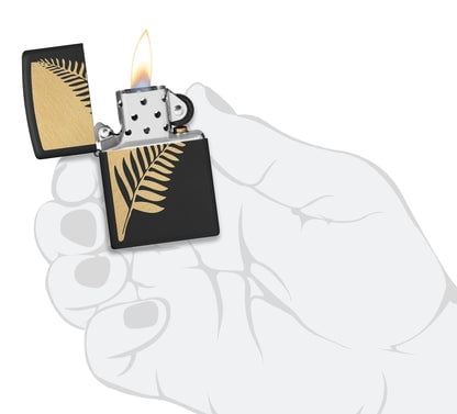 Zippo Lighter - Customized Engraved Message on Windproof Palm Leaf Design 46473