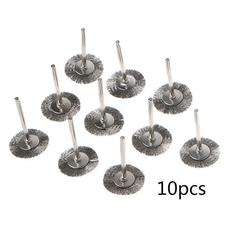 

HeroNeo 10pcs 22mm Platinum Blade Stainless Steel Wire Wheel Brush Rotary Tool fo