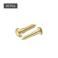 thumbnail image 3 of Uxcell M2.5 x 10mm Wood Screws Slotted Round Head Brass Self-Tapping Screw 50 Pack, 3 of 5