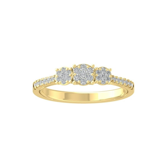 ARAIYA FINE JEWELRY 10K White Gold Lab-Grown Diamond Engagement Ring (1/3 cttw Round-shape Lab-Grown Diamonds (D-F Color, VS Clarity) Size 5.5