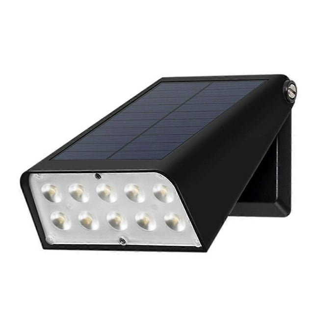 Solar Powered Wall Light 1Pack Ideal for Outdoor and Garden Use with Foldable Shape in Black Abs Material