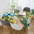 thumbnail image 4 of Summer Blue Butterfly Rectangle Tablecloth, Dust Proof Anti Wrinkle Wipeable Table Cloth Tabletop for of Dinner Kitchen Wedding Holiday Party 60"x90" Home Decor, 4 of 6