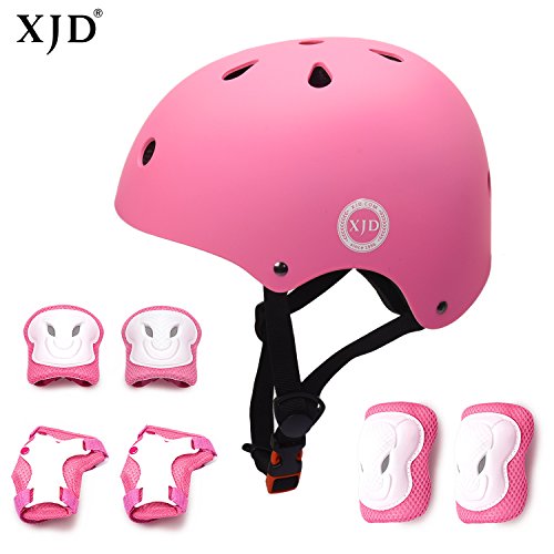 Elbow and Knee Pads Kids//Youth BMX Bike Pad for Any Sports Kid Kit Knee Support Skateboard Skate Roller Adjustable Wrist Guards for Childs 3-8 Years Scooter 6 in 1 Protective Gear Set