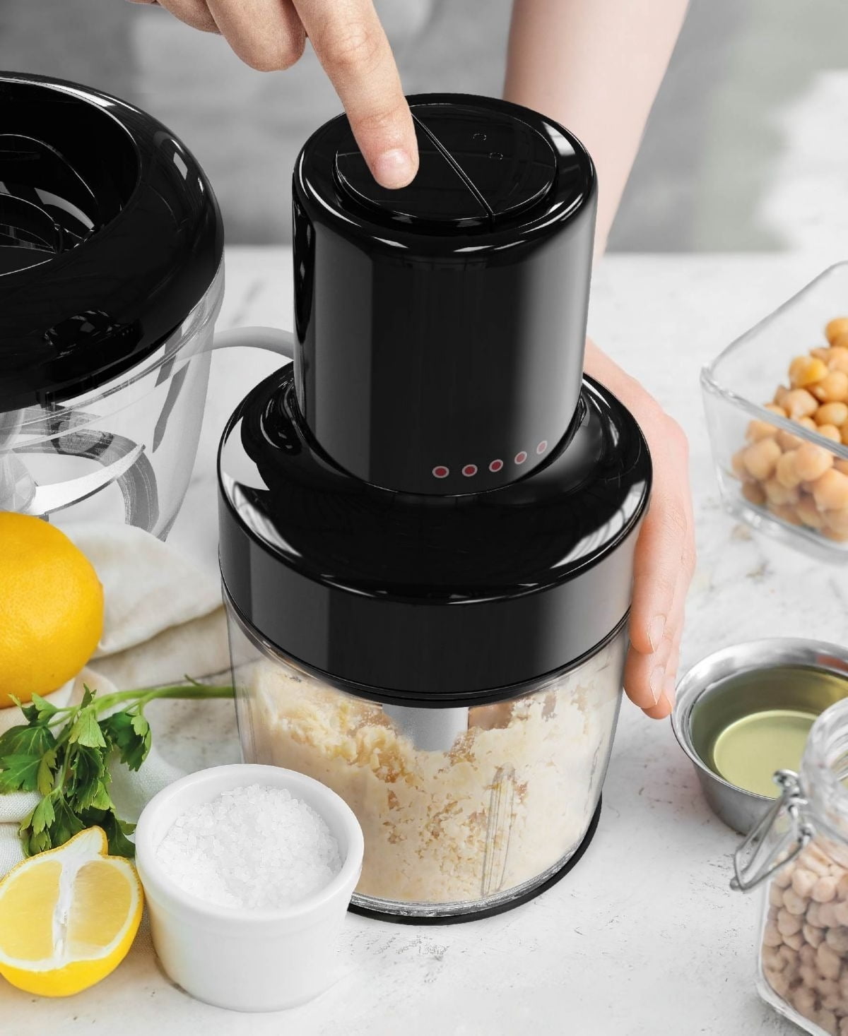 8.5 - Cup Food Processor with Stainless Steel Blades, Black