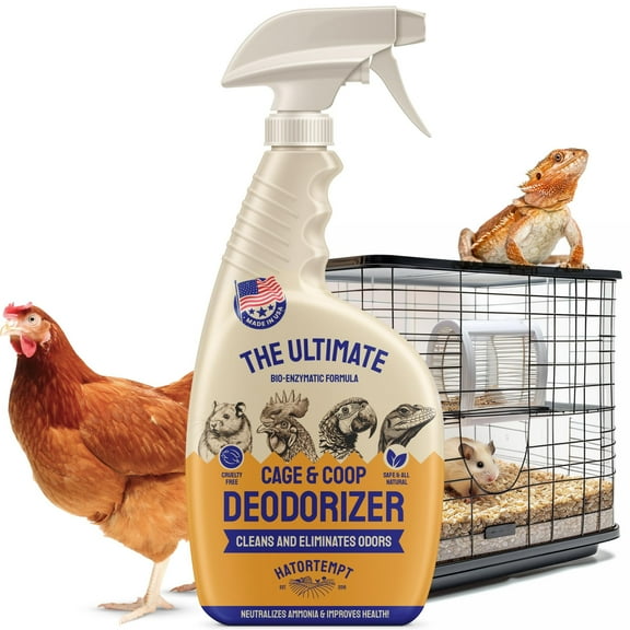 Hatortempt Chicken Coop Deodorizer - All Natural Odor Control Ammonia Cleaner Spray & Chicken Coop Cleaner for Backyard Chickens - Essential in Poultry Supplies - 32 oz Spray