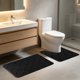 thumbnail image 5 of Juego de alfombras para inodoro con base antideslizante de látex en forma de U – Alfombra absorbente de secado rápido para baño, ducha, bañera y lavabo – Alfombra de baño lavable, 5 of 6