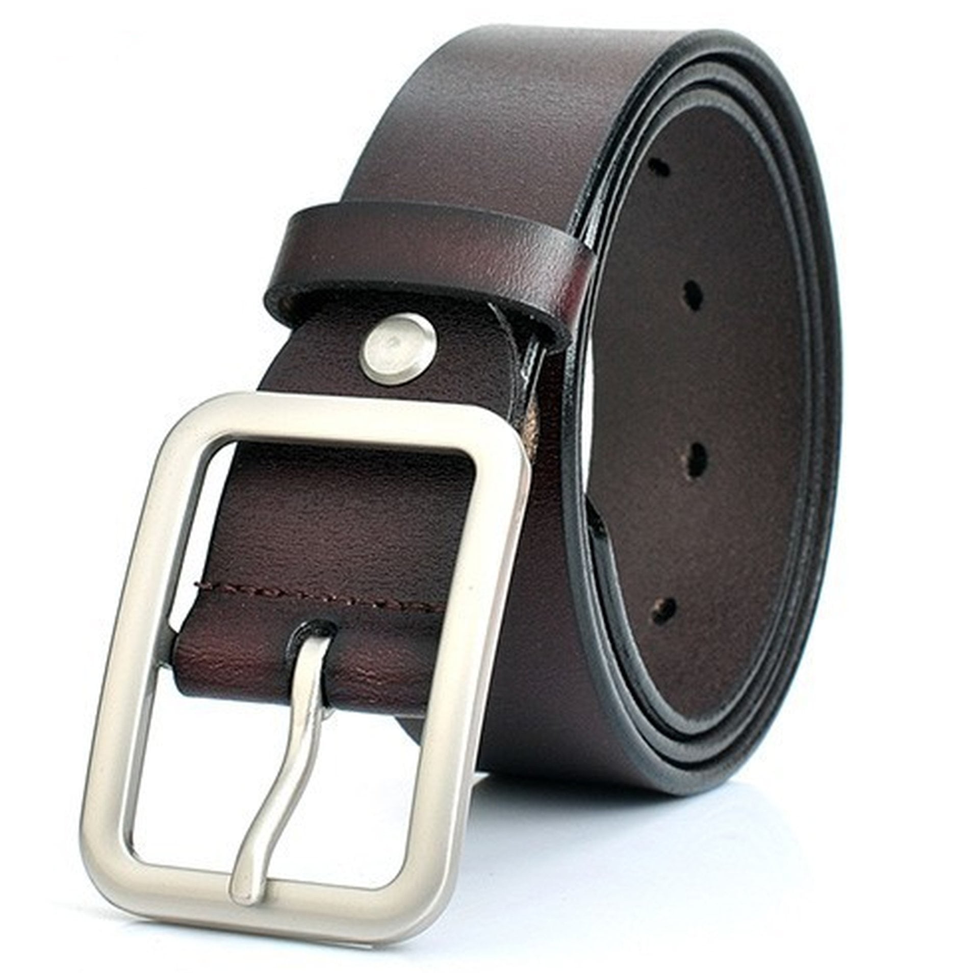 Women's Jean Belt Classic Metal Buckle Handcrafted Leather Belt
