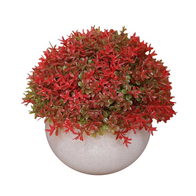 Bola de césped artificial en maceta, simulación de hierba, decoración de plantas, decoración de la mesa de la oficina en casa, hierba tipo 3, rojo tholdsy HA7593-08B