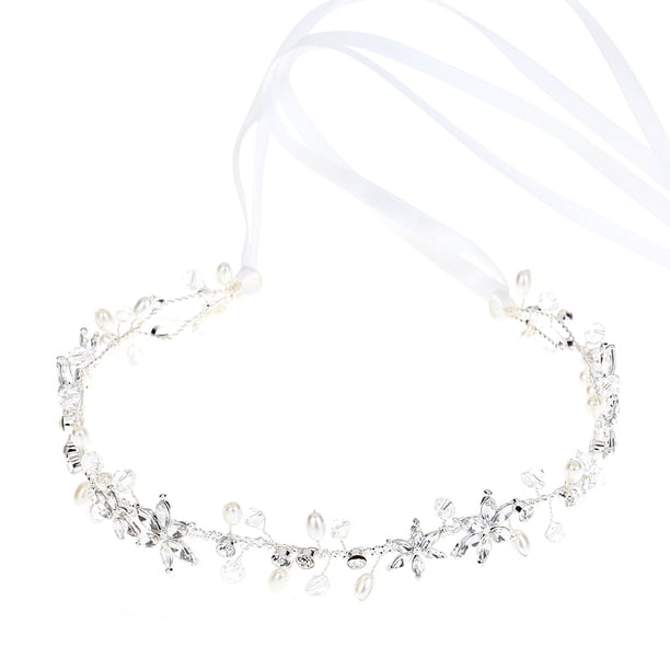 KAKOWELY Cinturón de perlas hecho a mano con diamantes de imitación para novia, accesorio para boda