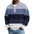 thumbnail image 1 of Ceisia Men's Vintage Waffle Knit Polo Sweater | Loose Drop-Shoulder Color Block Striped Long Sleeve Pullover Gifts, 1 of 5