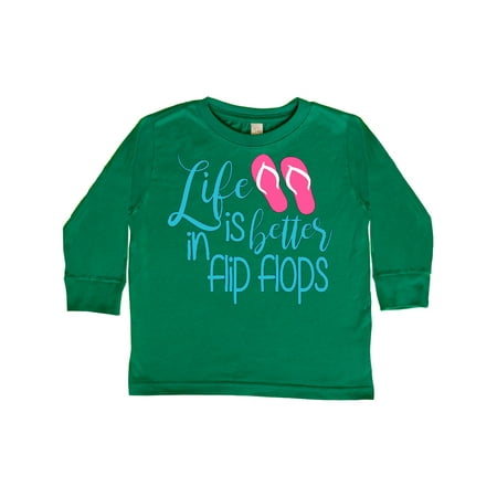 

Inktastic Life is Better in Flip Flops Gift Toddler Boy or Toddler Girl Long Sleeve T-Shirt