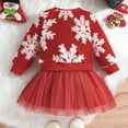 thumbnail image 4 of Zhuashum Girl Dress 3-4 Years Toddler Children Christmas Long Sleeve Snowflake Prints Dresses Xmas Round Neck Festival Clothes Retro Clothes Red, 4 of 7