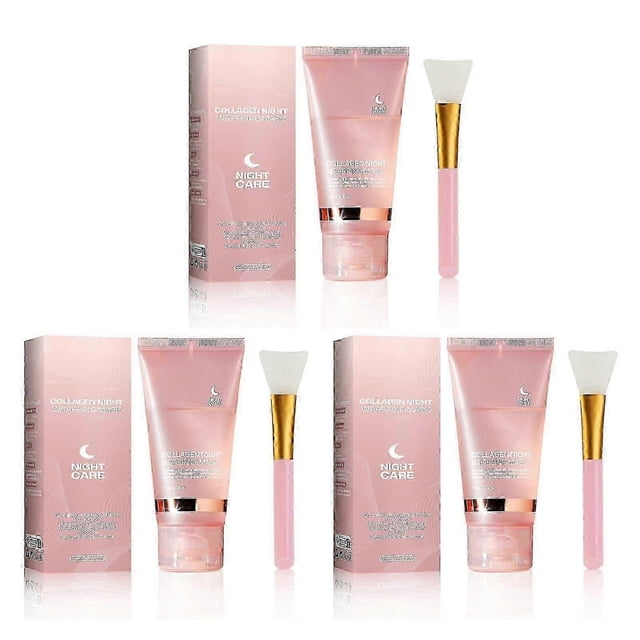 1-3x Collagen Night Wrapping Mask, Hydrolyzed Collagen Overnight Wrapping Peel Off Facial Mask for All Skin Types 2025