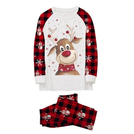 

Christmas Pajamas for Family Parent-Child Outfit Winter Fall Matching Pjs Print Pjs Plaid Holiday Sleepwear Plaid Print Sleepwear Pajama Sets