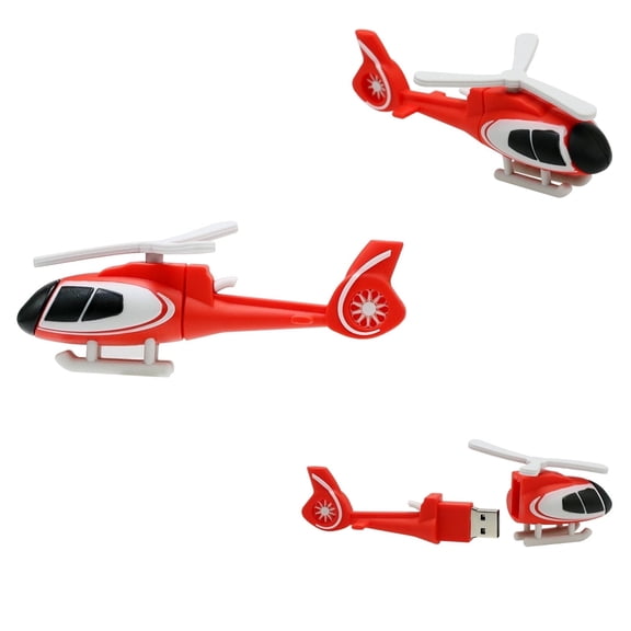 Helicopter USB Flash Drive - Helicopter Flash Drive for Boys and Girls - Supplies for Students - Novelty Flash Drive - Trendy Flash Drive - Back to School Supplies (Red Helicopter)