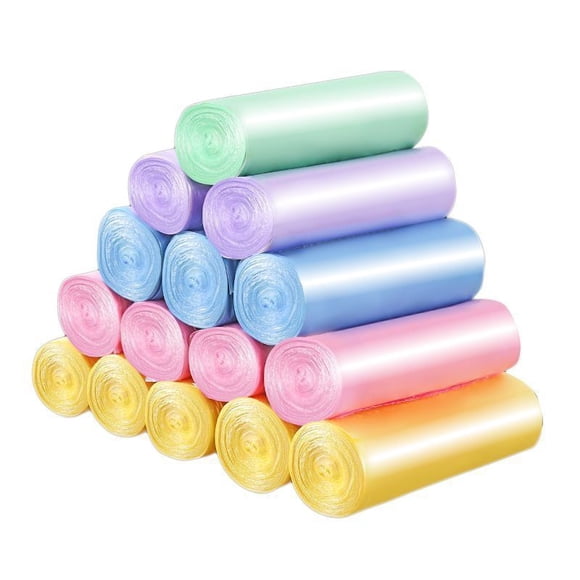 Bolsa de basura de boca plana para el hogar Material Punto de rotura Bolsa de plástico de cinco rollos Bolsa de basura desechable negra engrosada