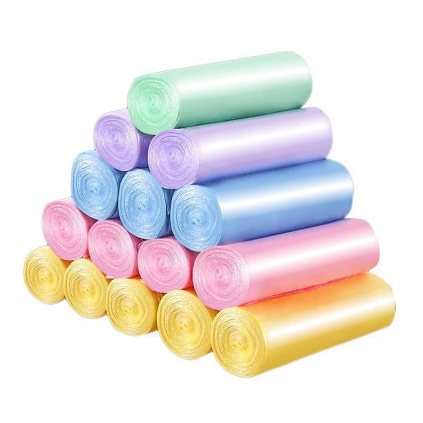 Bolsa de basura de boca plana para el hogar Material Punto de rotura Bolsa de plástico de cinco rollos Bolsa de basura desechable negra engrosada
