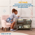 thumbnail image 3 of ECR4Kids Wooden Book Caddy with Lower Storage Shelf, Children's Furniture, Grey Wash, 3 of 9