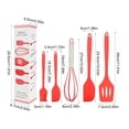 thumbnail image 3 of ZZkhGO 5-Piece Silicone Baking Utensil Set, Non-Stick Kitchen Tools with Spatula Whisk Brush, Heat-Resistant Oven Safe Cooking Accessories for Baking, Red, 3 of 6