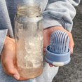 thumbnail image 5 of Botella de agua de plástico con colador de té incorporado, cuerpo transparente, botella de agua deportiva de 650ml para personal de oficina, cubierta gris, cuerpo blanco, 5 of 5
