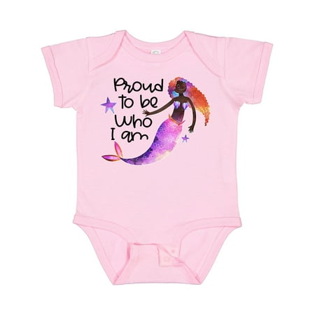 

Inktastic Black History Month Proud to Be Who I Am Mermaid Gift Baby Boy or Baby Girl Bodysuit