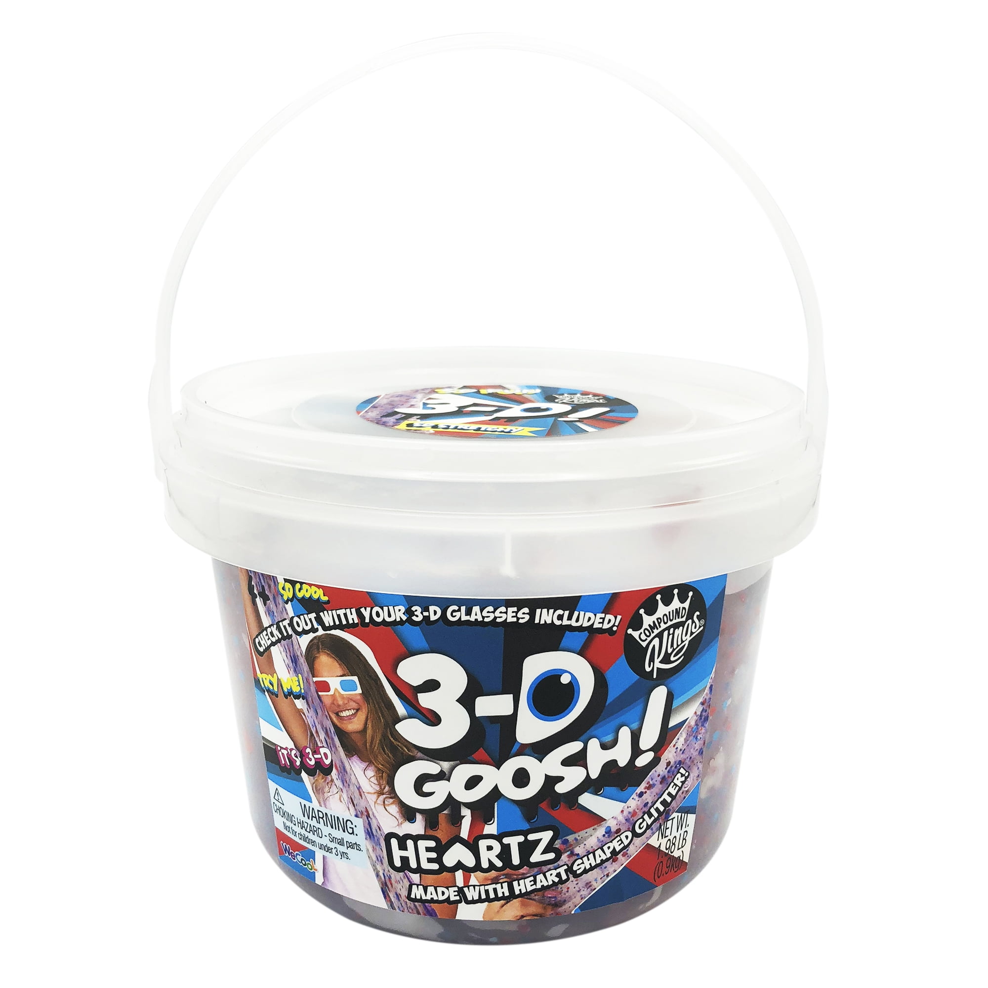 Compound Kings 3D Goosh Heartz 3lb Slime Bucket with Glasses