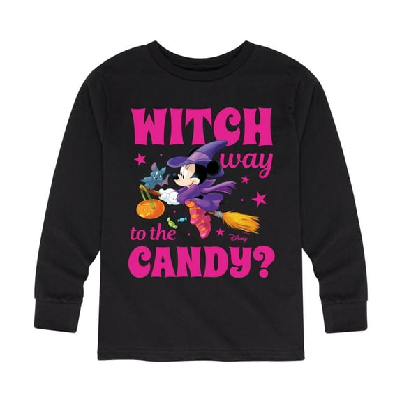 Mickey & Friends - Witch Way To The Candy -Toddler And Youth Long Sleeve Graphic T-Shirt