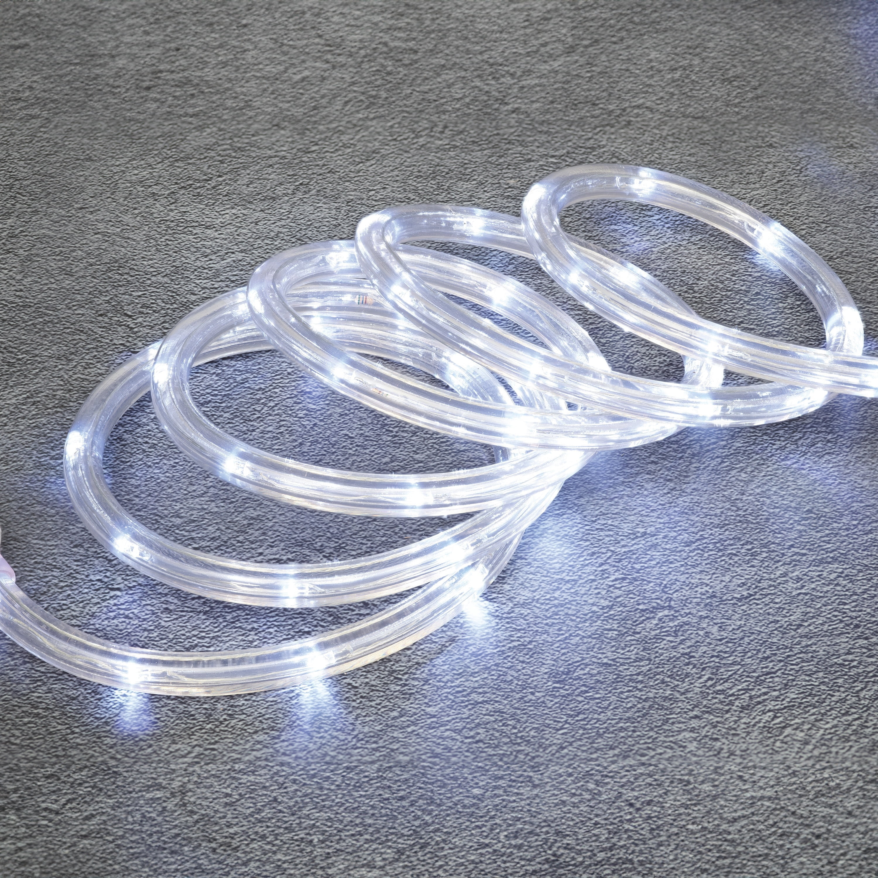 Indoor/Outdoor LED Super Bright Christmas Rope Lights, Cool White, White Wire, 18', by Holiday Time