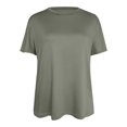 thumbnail image 4 of Shwomsmer Womens T Shirts Basic T Shirts For Women Short Sleeve Casual Summer Tops Trendy Solid Loose Fit Tshirt Womens Summer Tunics, 4 of 6