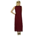 thumbnail image 6 of Bimba Women Maroon A-Line Maxi Dress Sleeveless Casual Boho Chic Clothing, 6 of 6