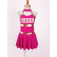 thumbnail image 4 of YONGHS Kids Girls Cheerleading Uniform Outfits Sleeveless Letters Printed Fancy Dress Hot Pink 8, 4 of 7