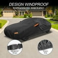 thumbnail image 4 of Unique Bargains Car Cover 210D-PU Oxford Outdoor Full Car Cover All Weather Waterproof Windproof Sun Protection with Driver Door Zipper Black for Genesis G90 Sedan, 4 of 7