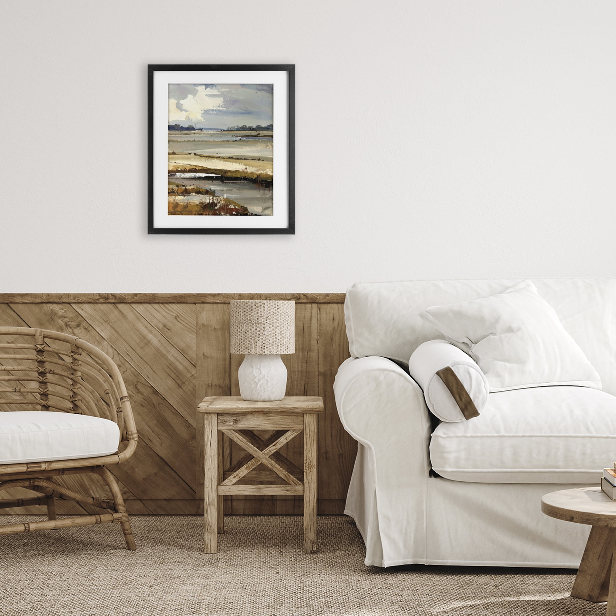 Stupell Industries Earthy Distant Horizon Black Framed Print Under Glass, design by Alonza Saunders