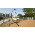 thumbnail image 6 of Swing Egg Chair with Stand Indoor Outdoor Wicker Rattan Patio Basket Hanging Chair with C Type bracket , with cushion and pillow,Patio Wicker folding Hanging Chair( Special construction cup holder, 6 of 9