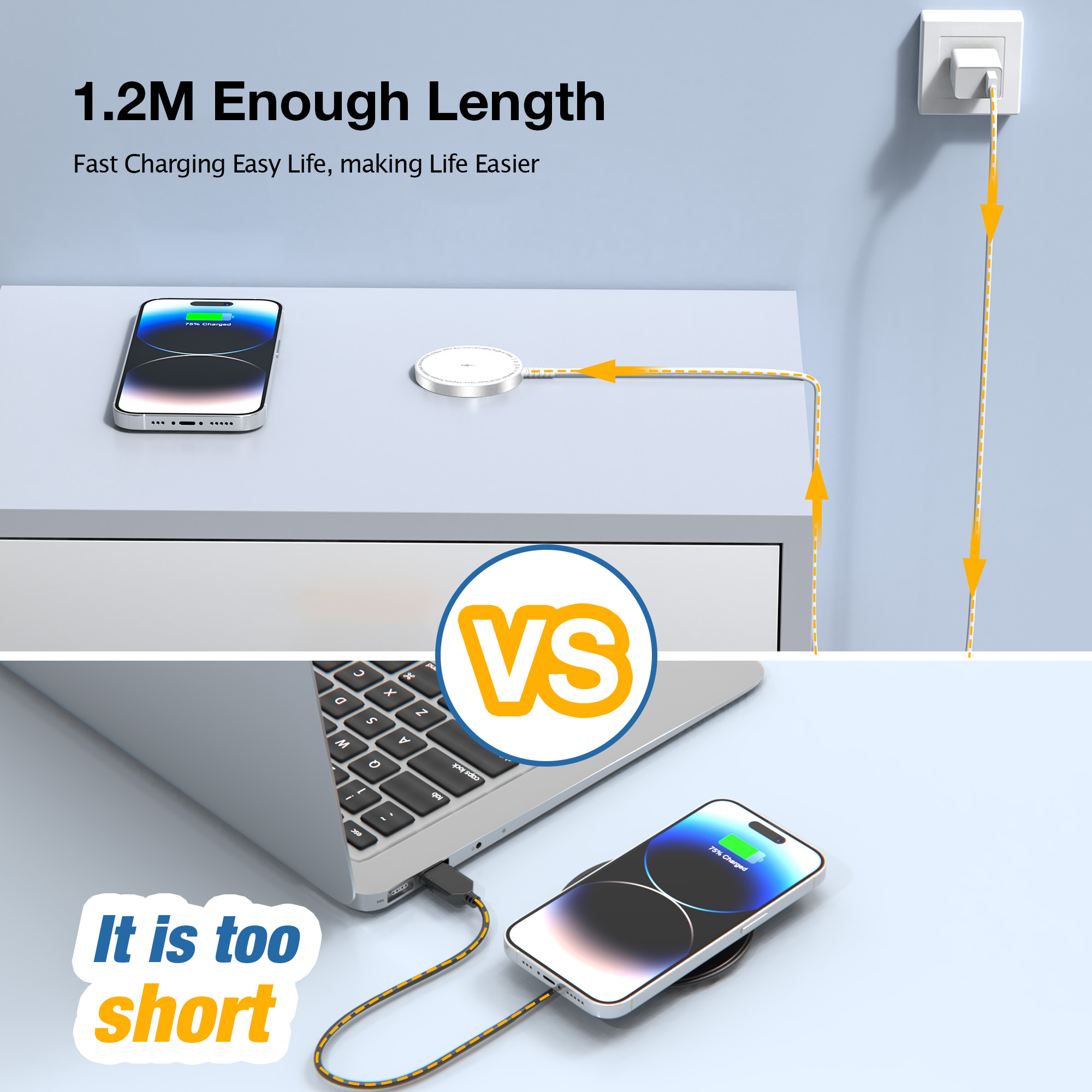 ETEPEHI 2-Pack Magnetic Wireless Charger for iPhone & AirPods photo 7