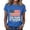 Blue, variant on Only Moment Womens Festival Shirts Crew Neck Short Sleeve Vintage American Flag Short Sleeve Patriotic Independence Day Tops Light Violet,S